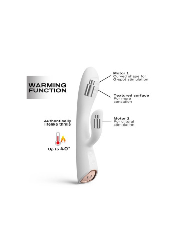 Dorcel Flexi Rabbit -  гибкий вибратор-кролик с нагревом, 21,2 см (белый)